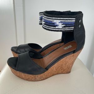 UGG Jacinda Serape Beaded Wedge Sandals